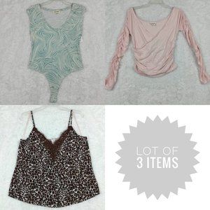 Open Edit Womens Casual Tops Multicolor Animal Print Leopard Mixed Lot 3‎ M New